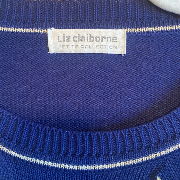 Liz Claiborne Vintage Nautical Blue Sail Sweater Sz S - Picture 3 of 4